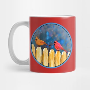 Cardinals on the Fence Mug